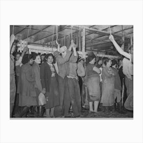 Turkey Pickers Waiting For Work To Start, Cooperative Poultry Plant, Brownwood, Texas By Russell Lee Canvas Print