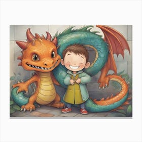 Dragon And Boy Canvas Print