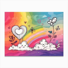 Rainbow And Clouds 1 Canvas Print