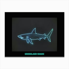 Neon Blue Greenland Shark 3 Poster Canvas Print