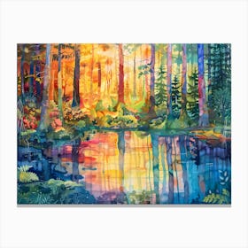 Sunset In The Forest 1 Canvas Print