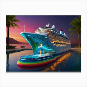 Rainbow Cruise Ship Canvas Print