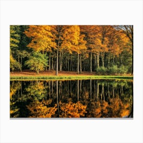 Serene Autumn Reflections 37 Canvas Print