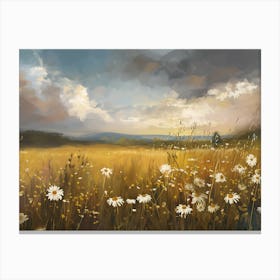 Wildflowers Field Landscape 6 Canvas Print