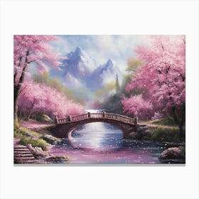 Cherry Blossom Bridge Canvas Print