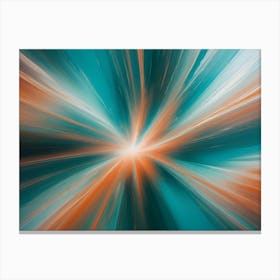 Abstract Design Of Light Streaks And Colorful Lines Radiating Out From A Center Point Towards The Viewer, Suggestive Of High Speed And Movement Canvas Print