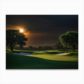 Sunset At The Golf Course Canvas Print