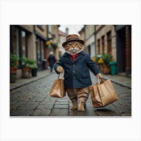 Cat In A Suit 7 Canvas Print