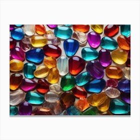 Colorful Glass Pebbles 2 Canvas Print