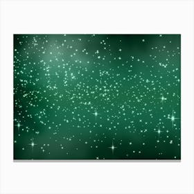 Green Tone Shining Star Background Canvas Print