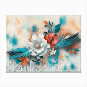 Feathers And Flowers Canvas Print