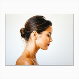 Side Profile Of Beautiful Woman Oil Painting 87 Canvas Print