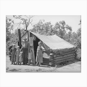 Family Who Have Small Goat Dairy In Front Of Their Tent Home Near Sallisaw, Oklahoma, They Had Moved Into The Canvas Print