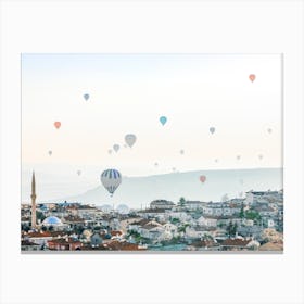 Balloons Over The City Canvas Print