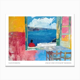 Santorini From The Window Series Poster Painting 3 Canvas Print