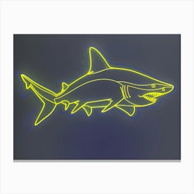Neon Lemon Shark 1 Canvas Print