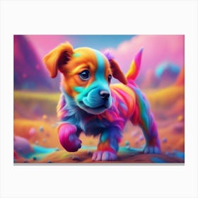 Puppy of Colour Canvas Print