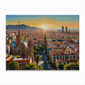 Barcelona City 3  Canvas Print