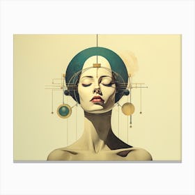 Abstract Illustration Of A Woman And The Cosmos 91 Canvas Print