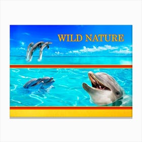 WILD NATURE - JOLLY DOLPHIN design collection Canvas Print