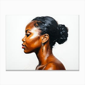 Side Profile Of Beautiful Woman Oil Painting 146 Canvas Print