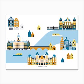 Amsterdam Map Canvas Print