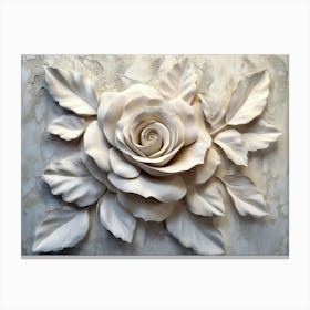 White Rose Wall Art Canvas Print