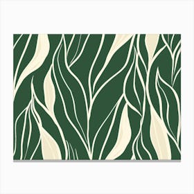 Green And White Leaves Canvas Print