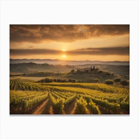 Sunset In Tuscany Canvas Print