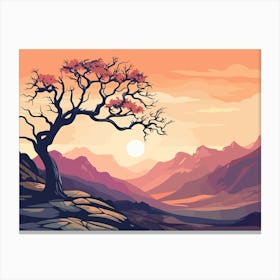 Landscape With A Tree 2 Canvas Print