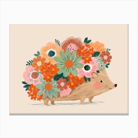 Pretty Floral Hedgehog Canvas Print