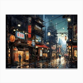 Asian City Canvas Print