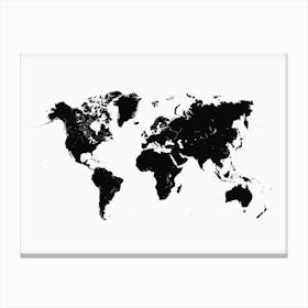 World Map in White Canvas Print