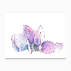 Watercolor Prickly Pear Cactus 1 Canvas Print