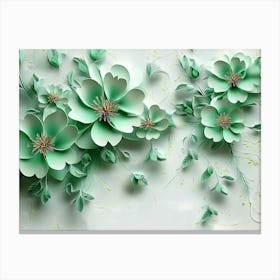 Green Flowers Canvas Print