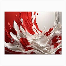 Red And White Splash Canvas Print