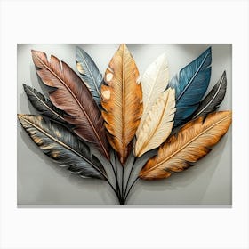 Modern 3d Feather 4 Canvas Print