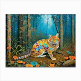 Cat In The Forest Canvas Print