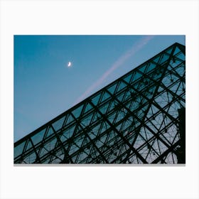 Moonrise Over The Louvre Canvas Print