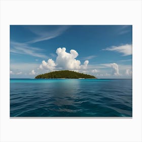 Cloudy Sky Over Island Canvas Print