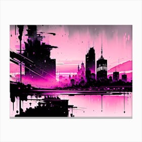Pink City Skyline Canvas Print