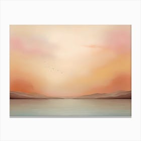 Sunset Over The Lake Canvas Print