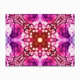 Purple Watercolor Flower Pattern Canvas Print