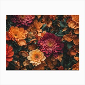 Photoreal A Vintage Floral Piece Using Abstract Techniq Canvas Print