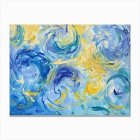 Blue And Yellow Swirls 2 Canvas Print