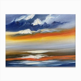 Sunset Over The Ocean 3 Canvas Print