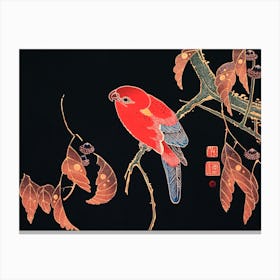 Red Parrot On The Branch Of A Tree, Itō Jakuchū Canvas Print