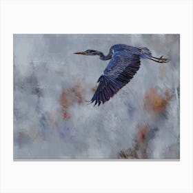 Blue Heron In Flight Canvas Print