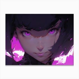 Portrait Of A Girl With Purple Eyes Canvas Print
