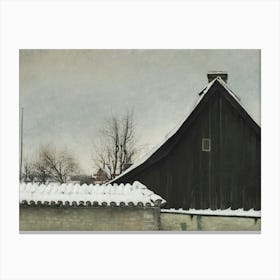 Rustic Winter Farmhouse Canvas Print